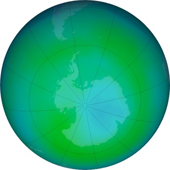 Antarctic ozone map for 2024-01